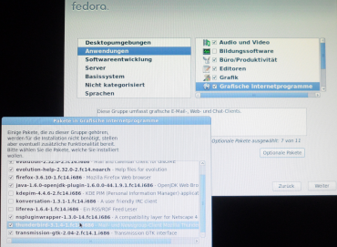 Fedora 14 - Programme und Pakete festlegen Bild